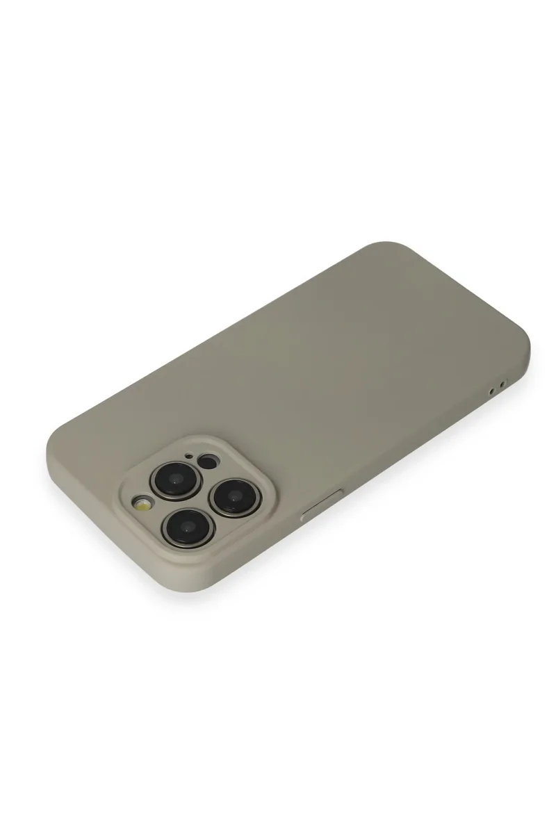 Newface iPhone 15 Pro Max Kılıf Nano içi Kadife Silikon - Beyaz Titanyum