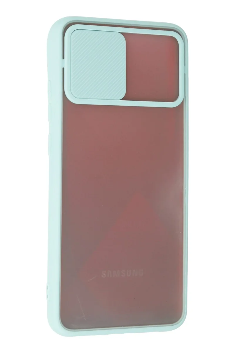 Newface Samsung Galaxy A02S Kılıf Palm Buzlu Kamera Sürgülü Silikon - Turkuaz