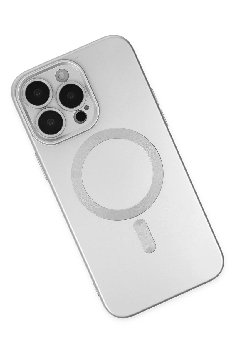 Newface iPhone 14 Pro Kılıf Moshi Lens Magneticsafe Silikon - Gümüş