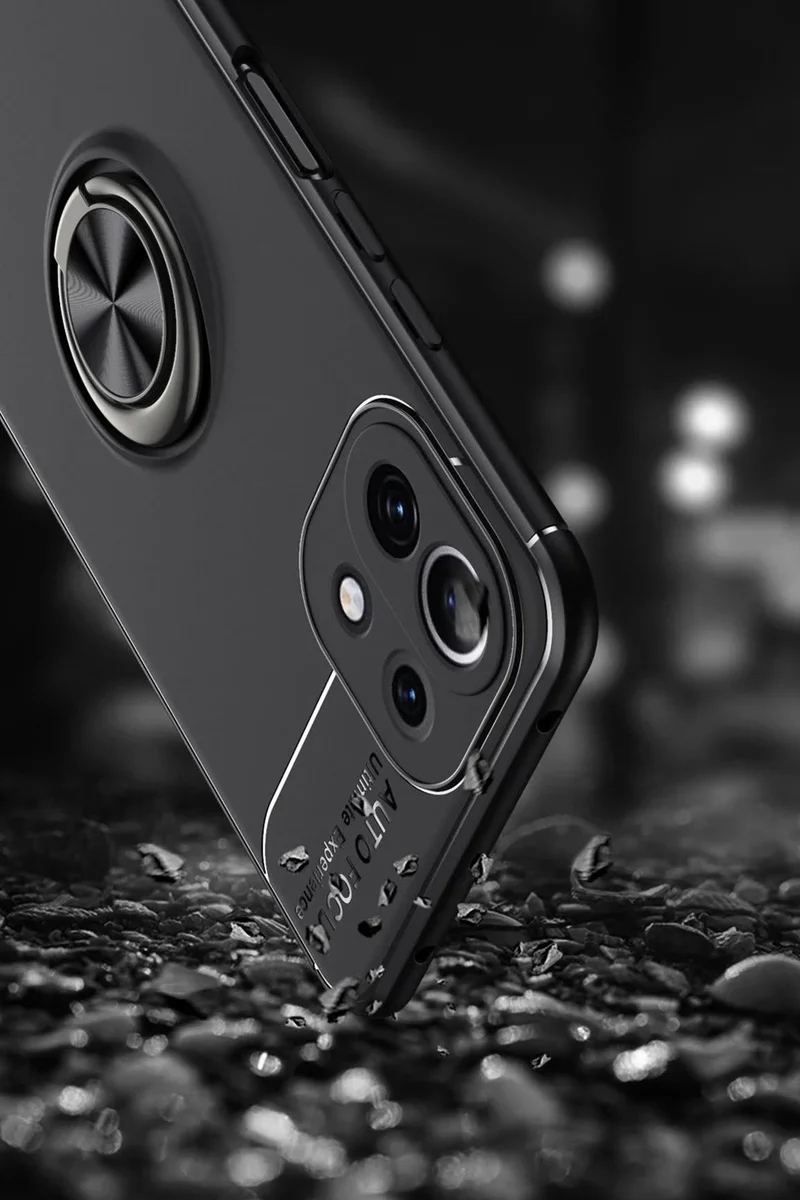 Newface Xiaomi Mİ 11 Lite Kılıf Range Yüzüklü Silikon - Kırmızı