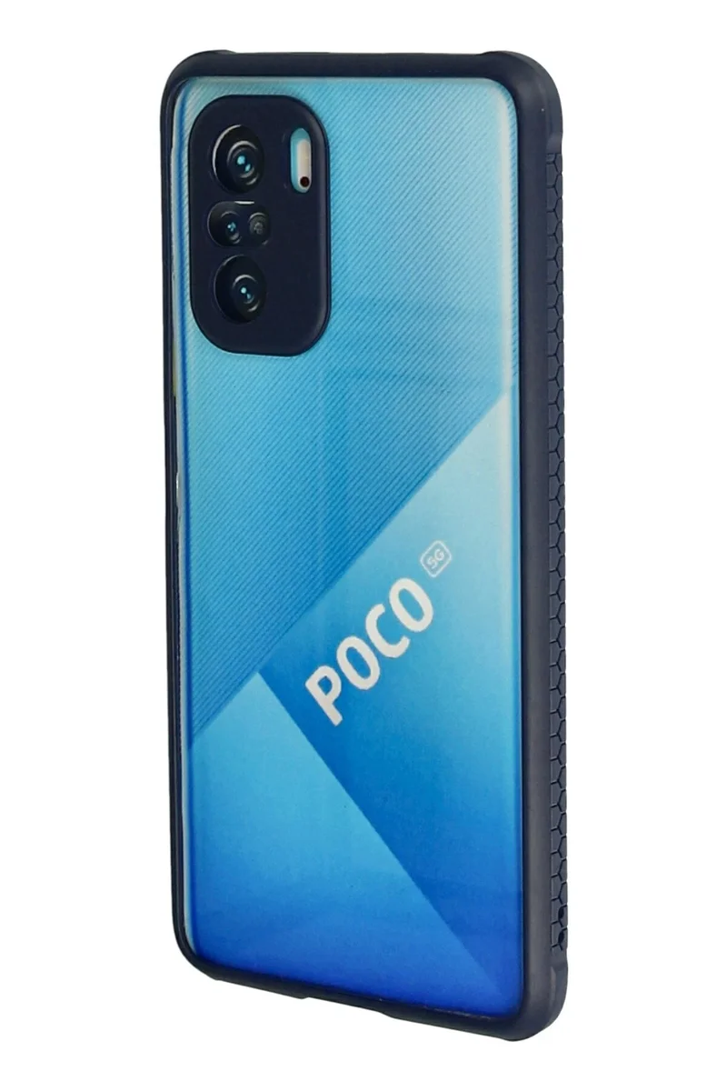 Newface Xiaomi Poco F3 Kılıf Miami Şeffaf Silikon - Lacivert