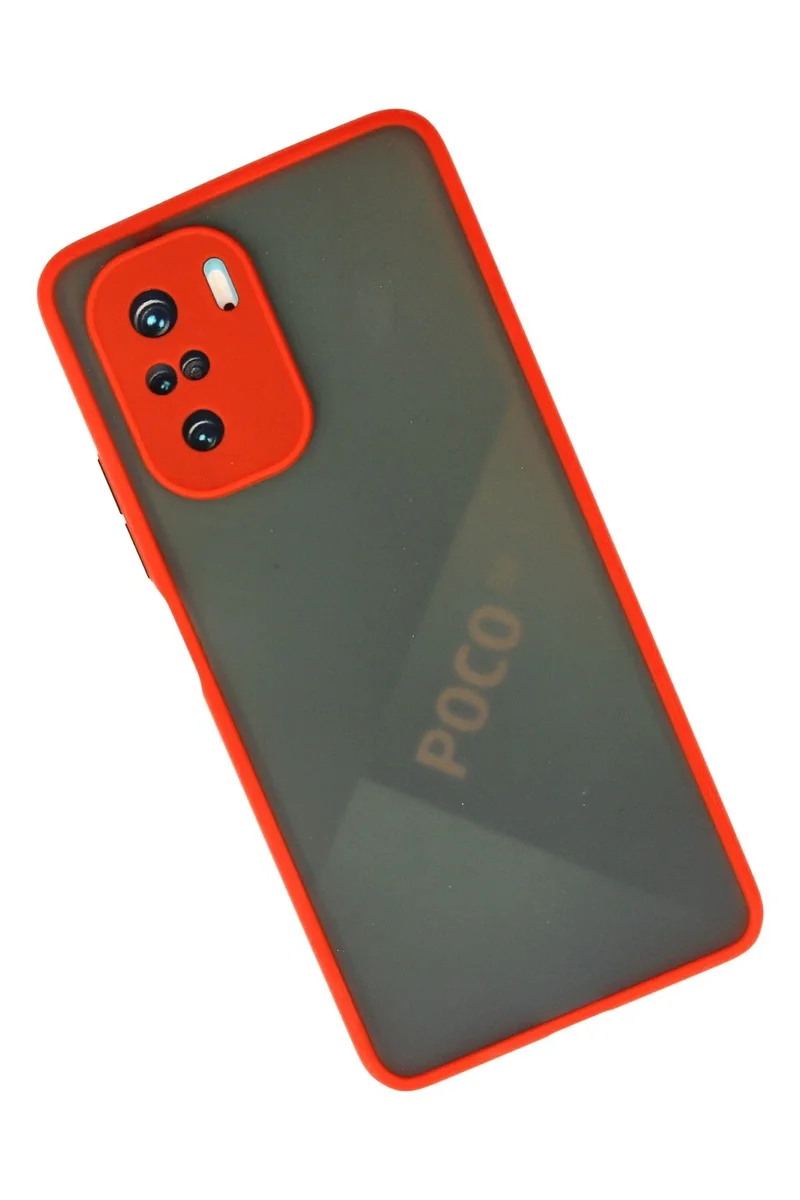 Newface Xiaomi Poco F3 Kılıf Montreal Silikon Kapak - Kırmızı