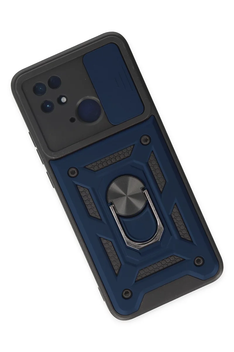 Newface Xiaomi Redmi 10C Kılıf Pars Lens Yüzüklü Silikon - Lacivert