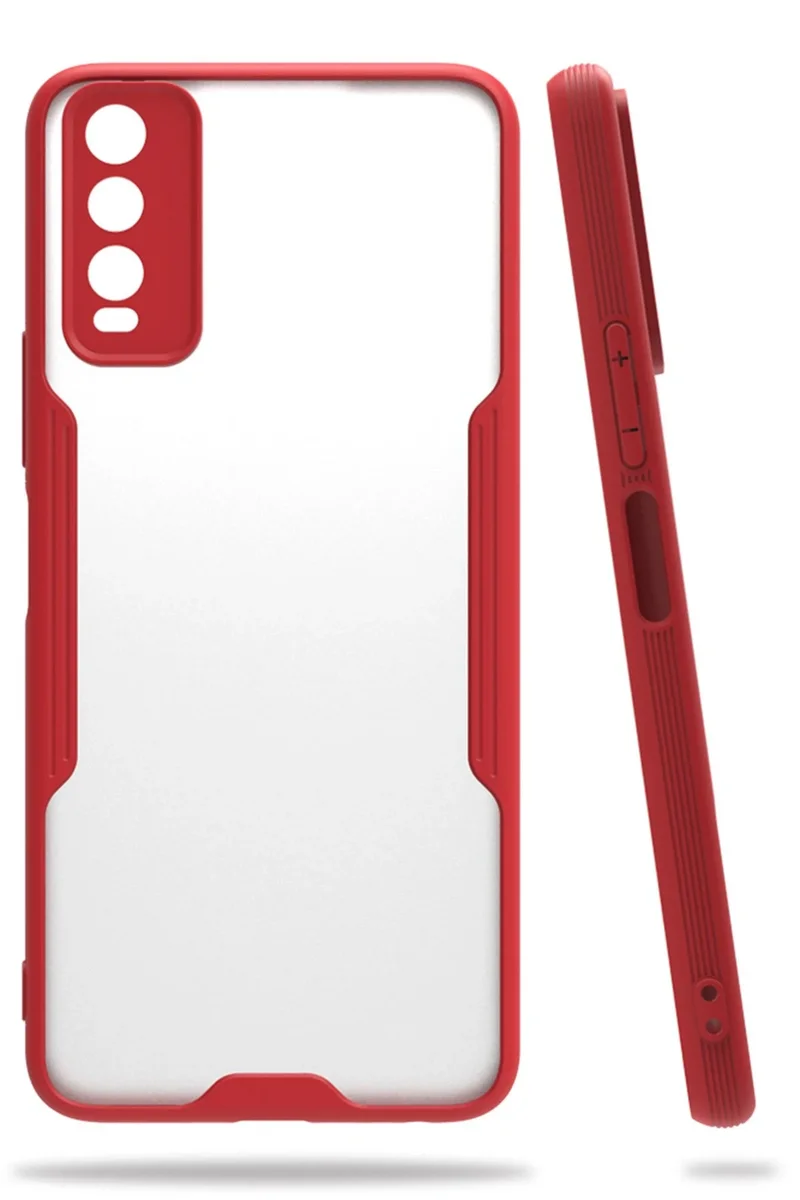 Newface Vivo Y11S Kılıf Platin Silikon - Kırmızı