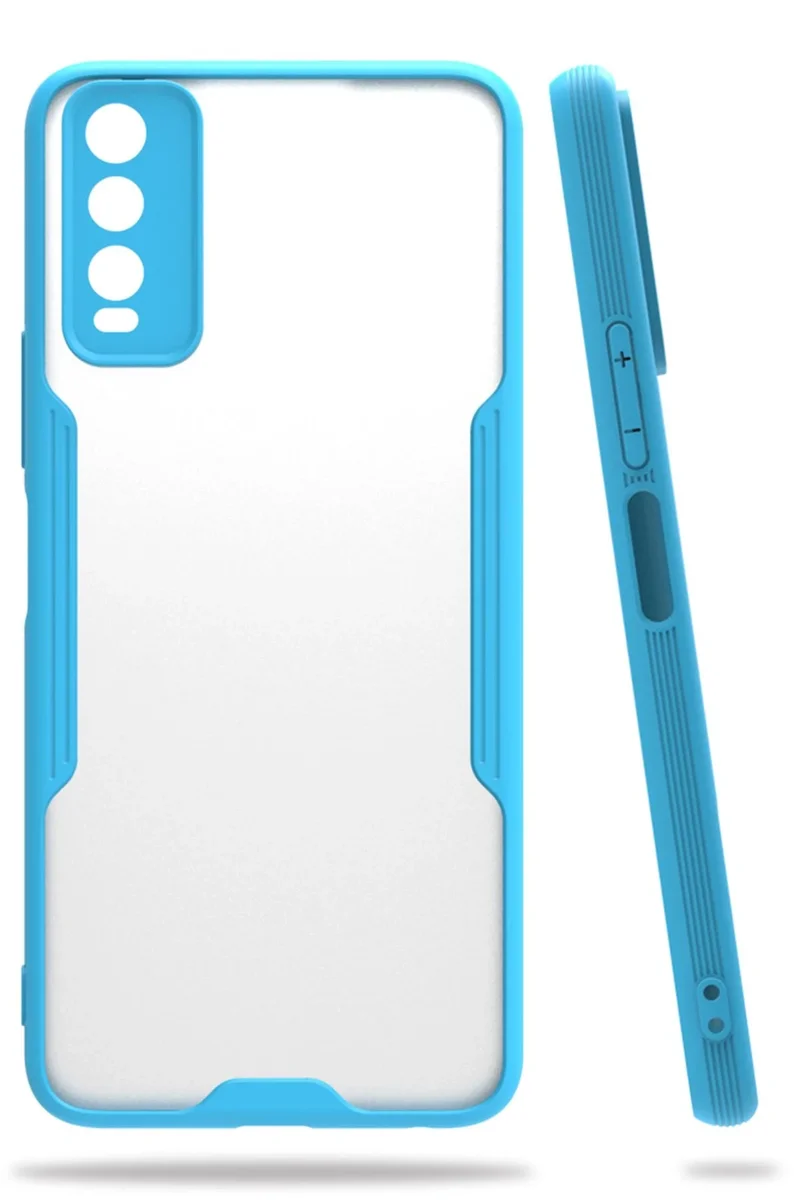 Newface Vivo Y11S Kılıf Platin Silikon - Mavi