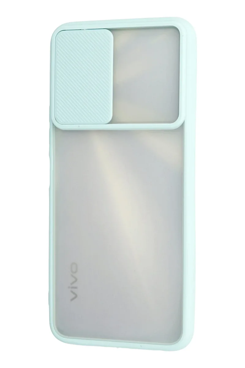 Newface Vivo Y11S Kılıf Palm Buzlu Kamera Sürgülü Silikon - Turkuaz