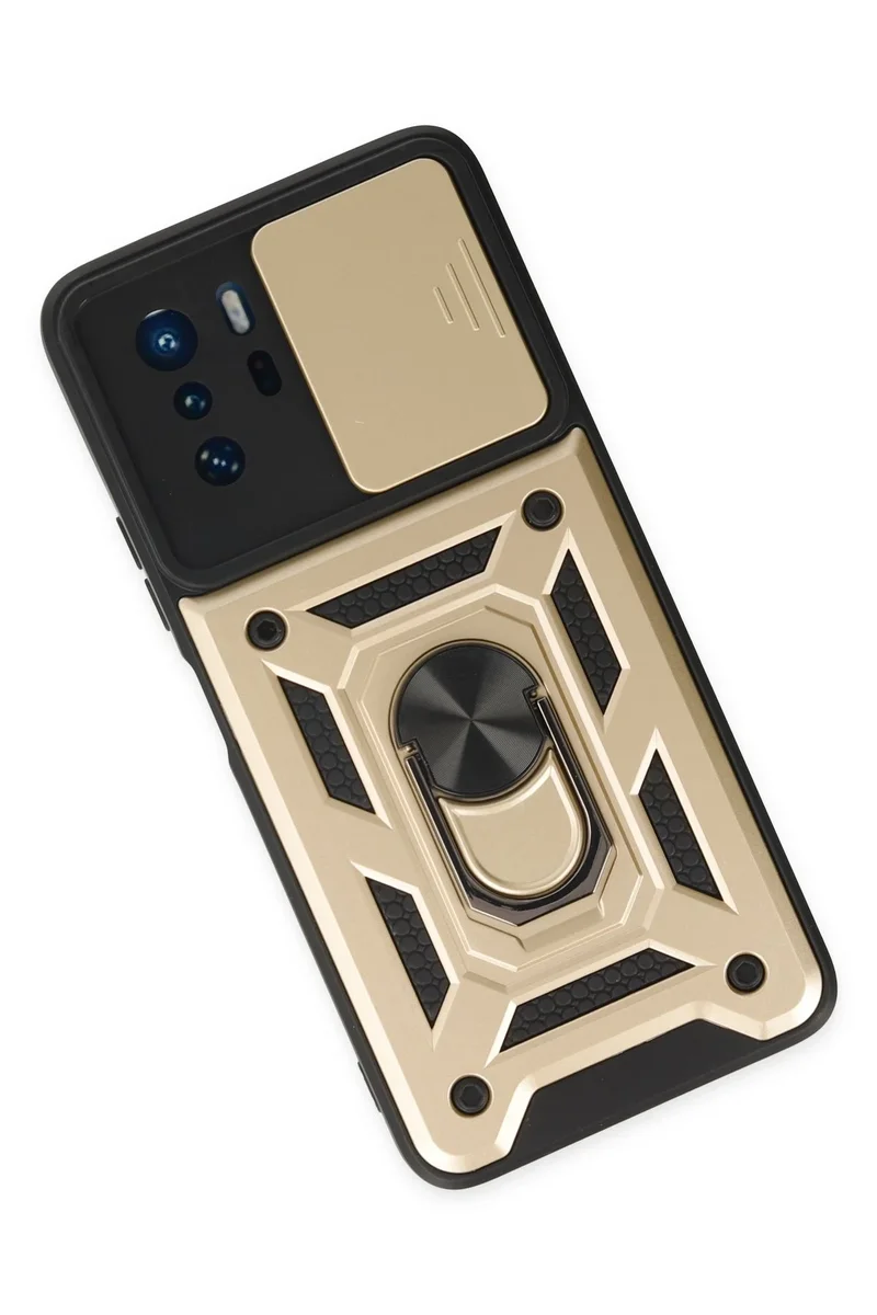 Newface Xiaomi Poco X3 GT Kılıf Pars Lens Yüzüklü Silikon - Gold