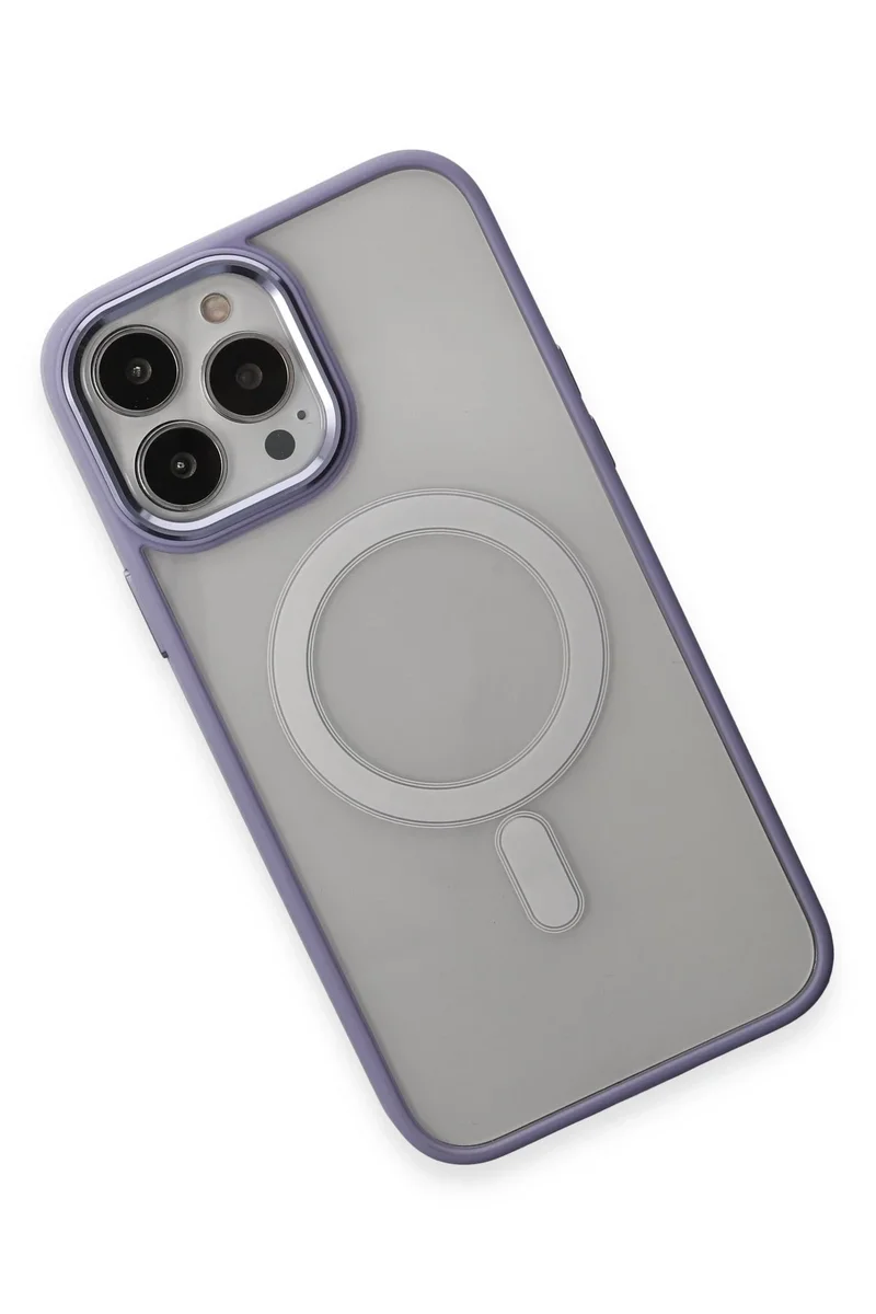 Newface iPhone 15 Pro Max Kılıf Room Magneticsafe Silikon - Lila
