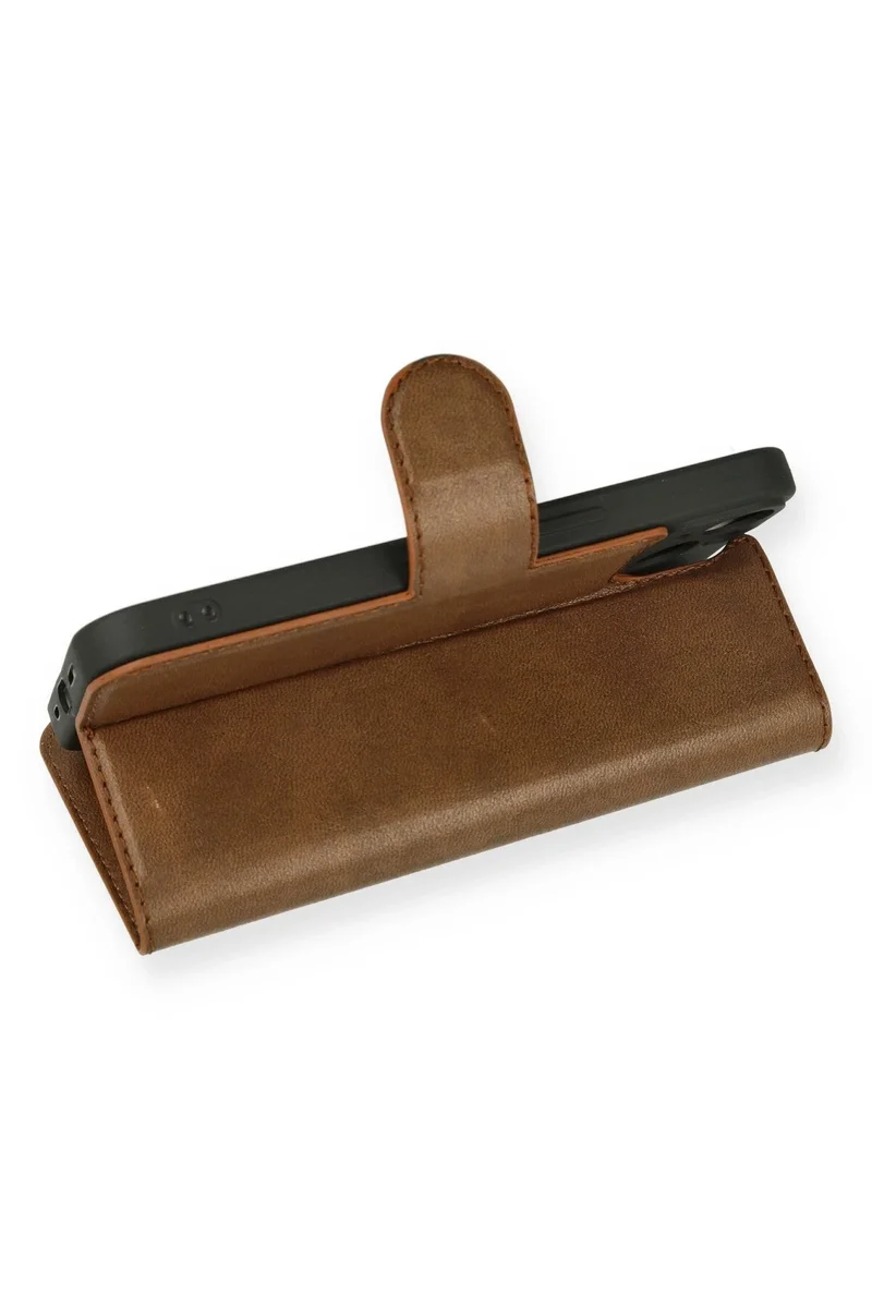 Newface iPhone 14 Kılıf Trend S Plus Kapaklı Kılıf - Taba