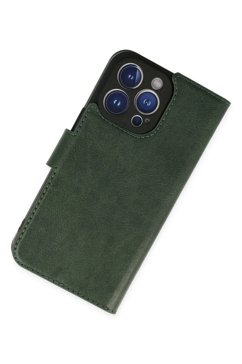 Newface iPhone 14 Pro Kılıf Trend S Plus Kapaklı Kılıf - Yeşil