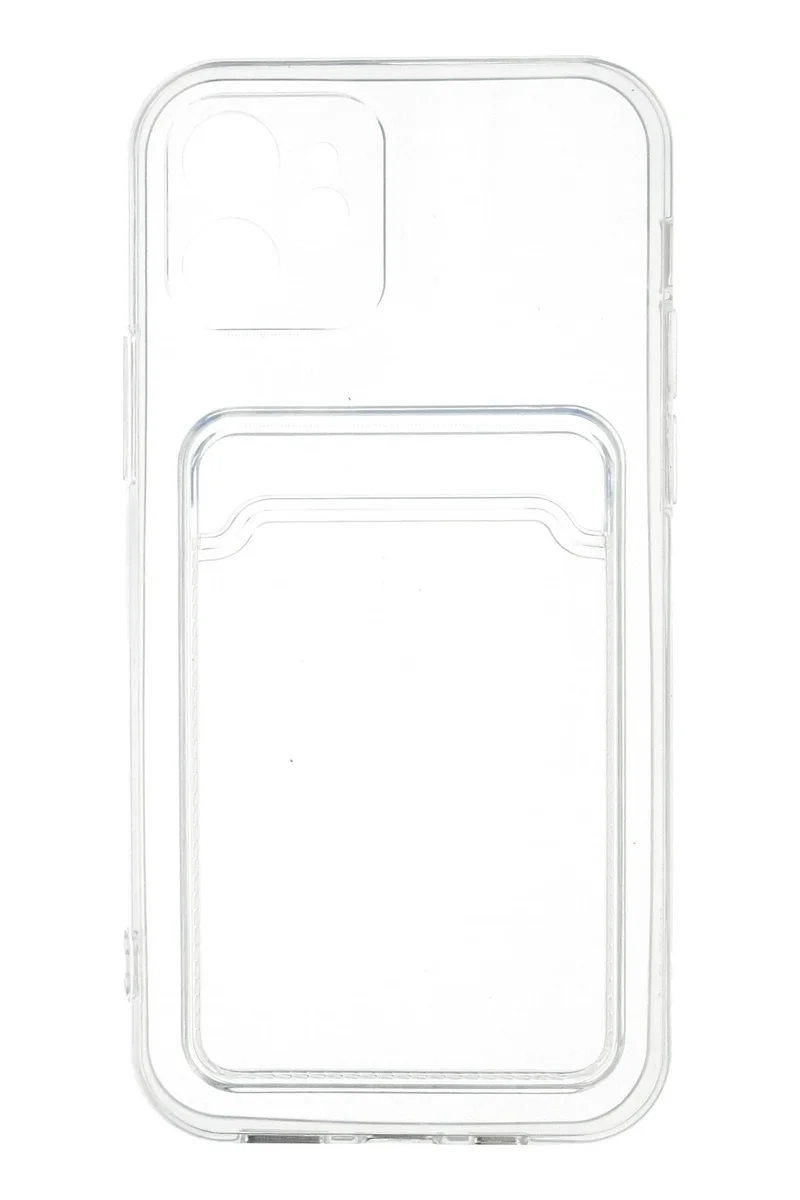 Newface iPhone 12 Kılıf Kart Şeffaf Silikon - Şeffaf