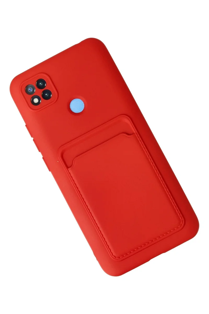 Newface Xiaomi Redmi 9C Kılıf Kelvin Kartvizitli Silikon - Kırmızı