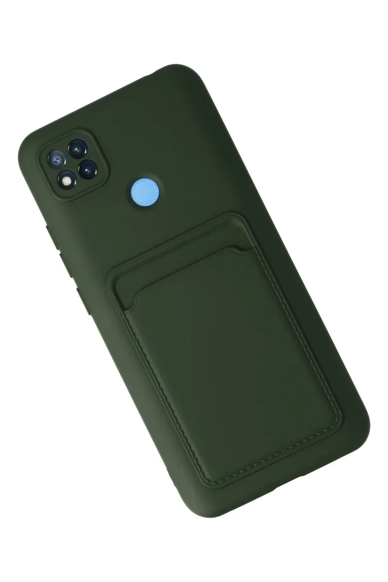 Newface Xiaomi Redmi 9C Kılıf Kelvin Kartvizitli Silikon - Koyu Yeşil