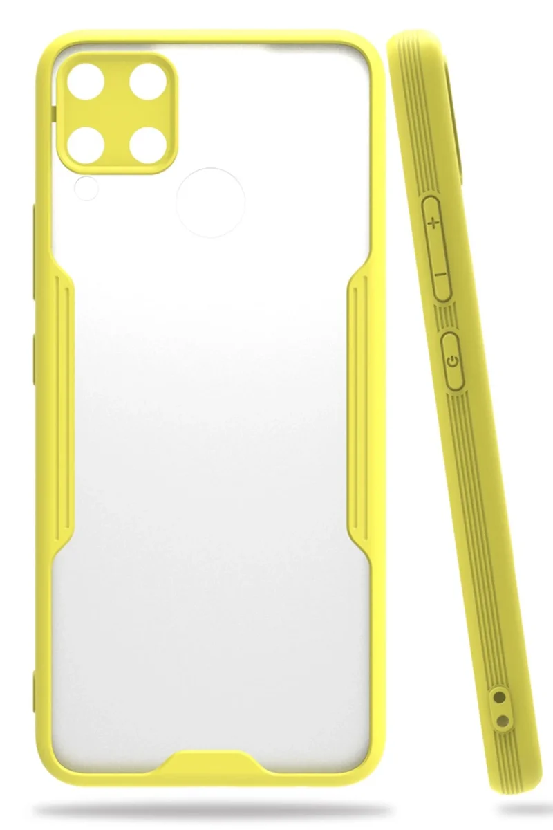 Newface Realme C15 Kılıf Platin Silikon - Sarı