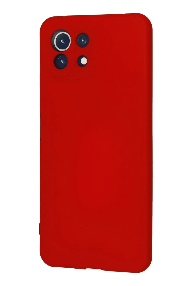Newface Xiaomi Mİ 11 Lite Kılıf Nano içi Kadife Silikon - Kırmızı