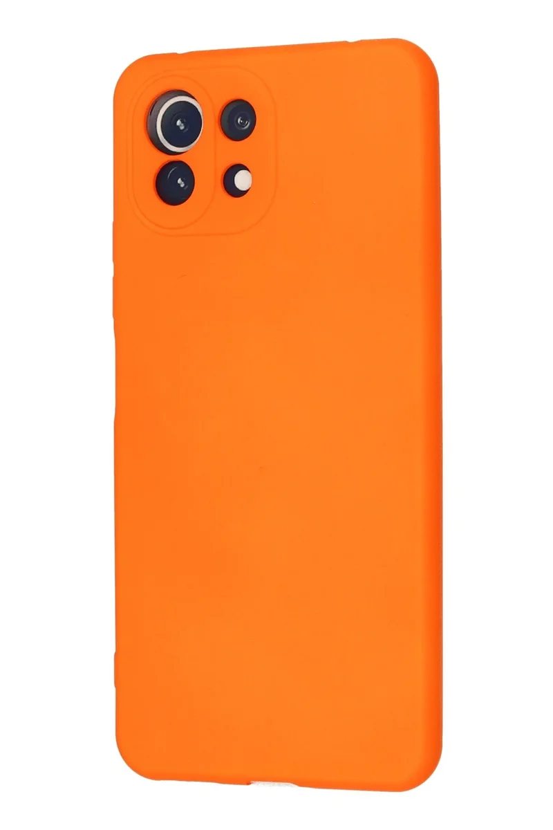Newface Xiaomi Mİ 11 Lite Kılıf Nano içi Kadife Silikon - Turuncu