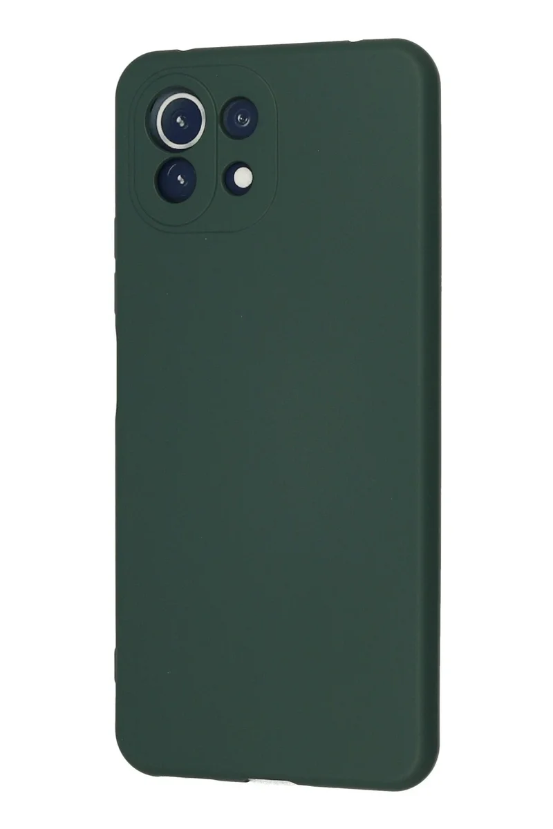 Newface Xiaomi Mİ 11 Lite Kılıf Nano içi Kadife Silikon - Koyu Yeşil