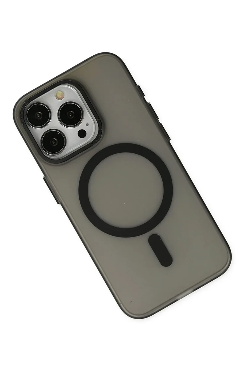 Newface iPhone 15 Pro Kılıf Lodos Magneticsafe Mat Kapak - Siyah