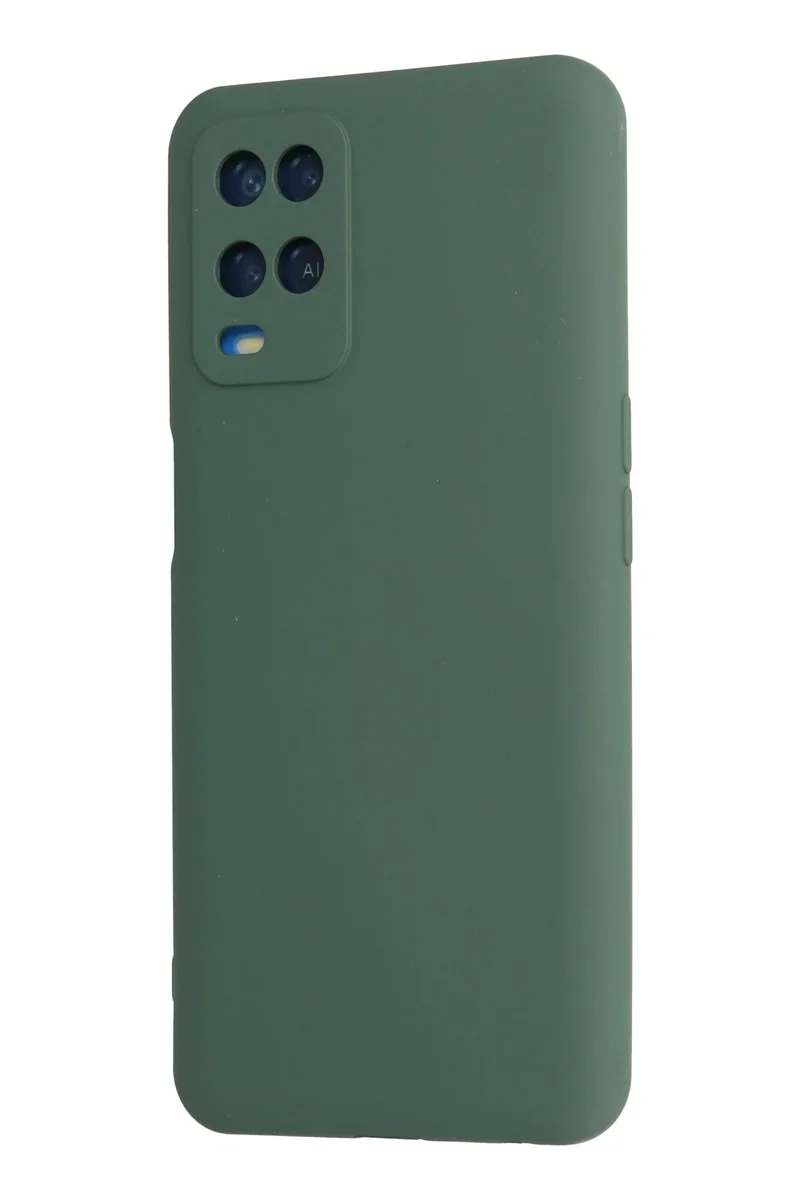 Newface Oppo A54 4G Kılıf Nano içi Kadife Silikon - Koyu Yeşil