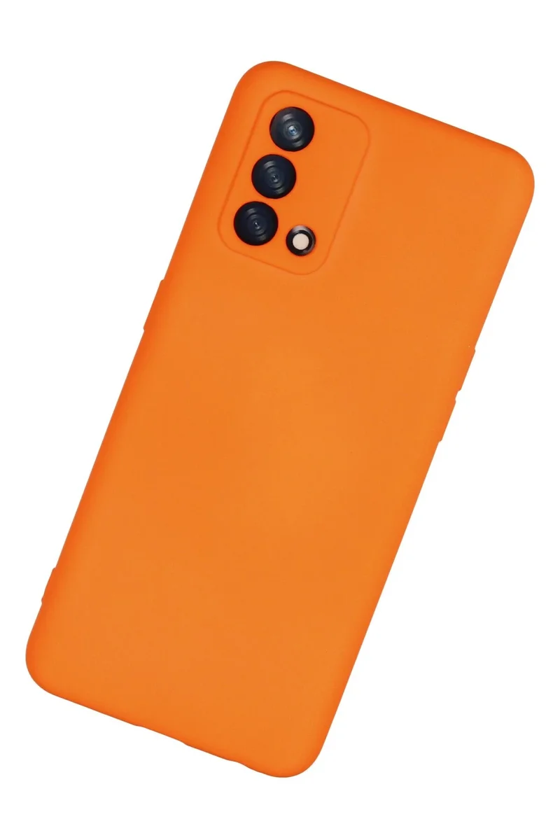Newface Oppo A74 4G Kılıf Nano içi Kadife Silikon - Turuncu