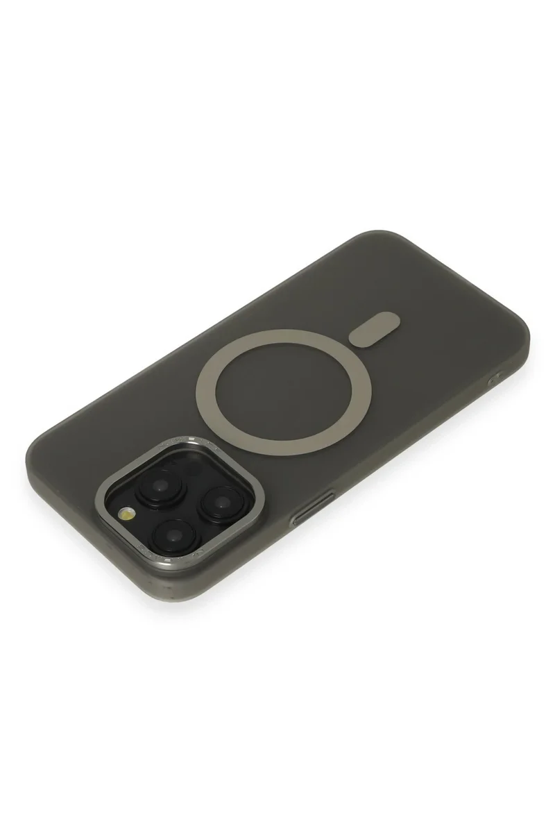 Newface iPhone 15 Pro Max Kılıf Lodos Magneticsafe Mat Kapak - Titan Gri