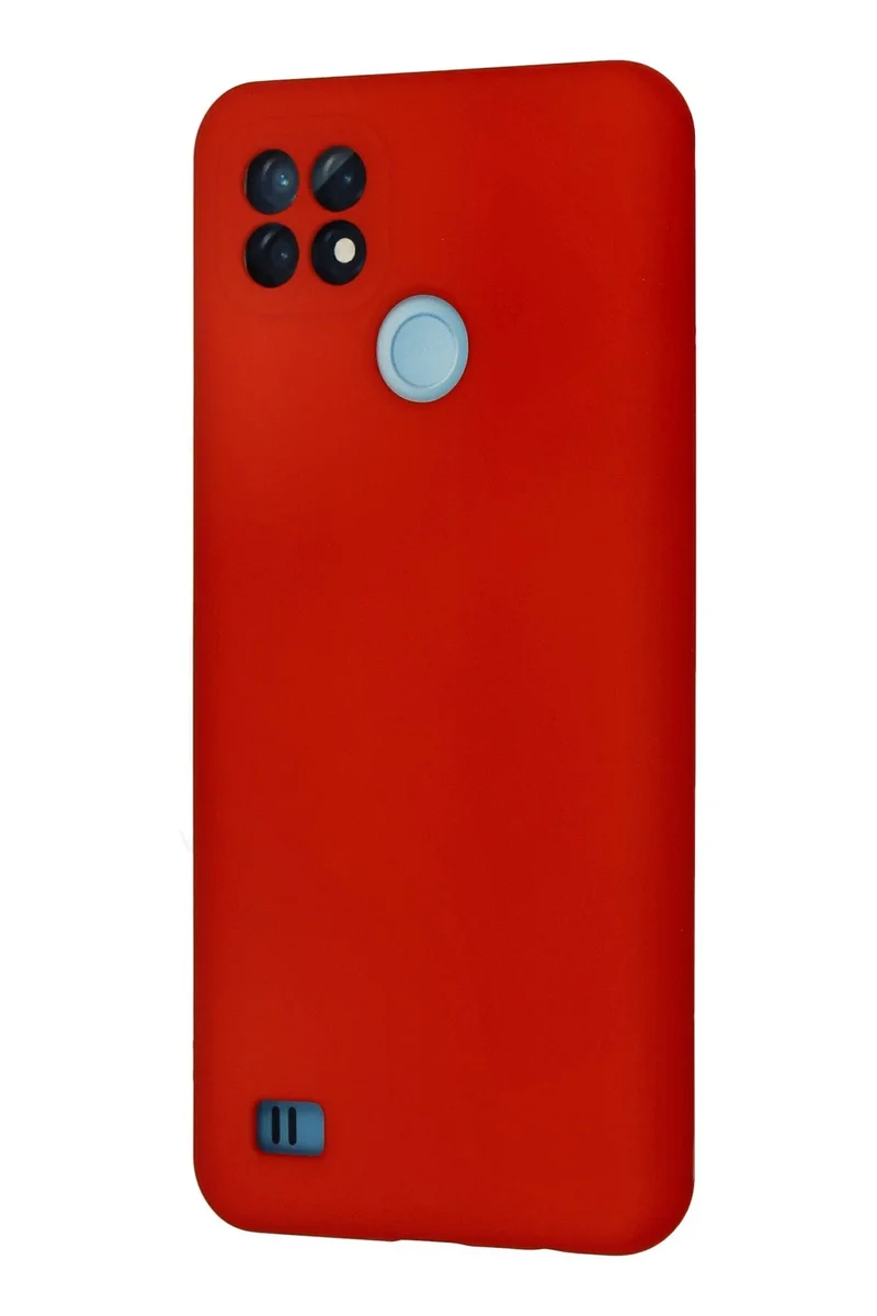 Newface Realme C21 Kılıf Nano içi Kadife Silikon - Kırmızı
