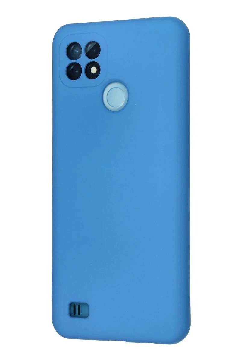 Newface Realme C21 Kılıf Nano içi Kadife Silikon - Mavi