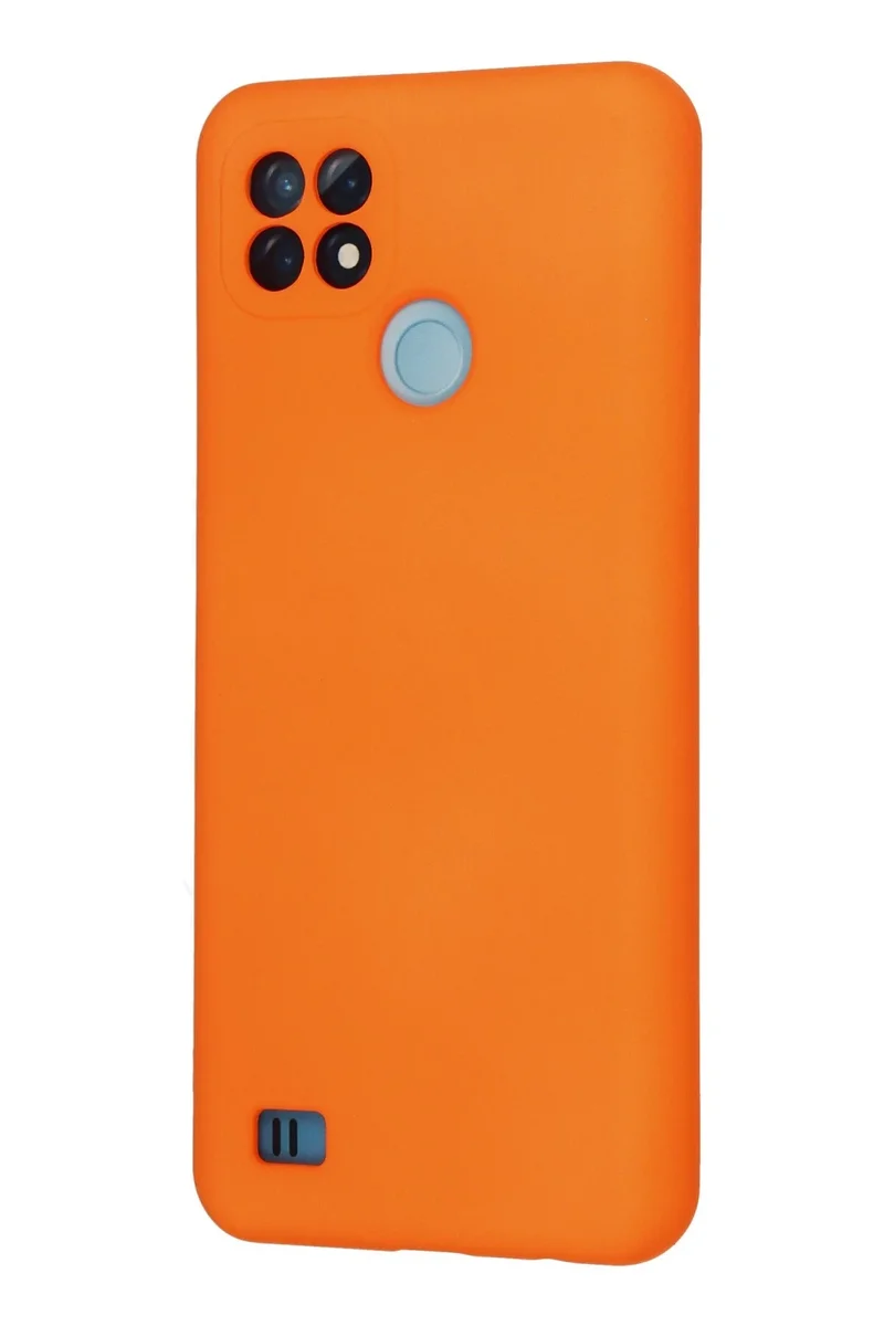 Newface Realme C21 Kılıf Nano içi Kadife Silikon - Turuncu