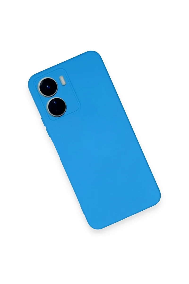 Newface Vivo Y16 Kılıf Nano içi Kadife Silikon - Mavi