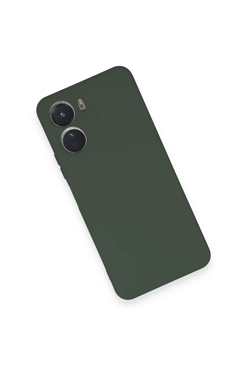 Newface Vivo Y16 Kılıf Nano içi Kadife Silikon - Koyu Yeşil