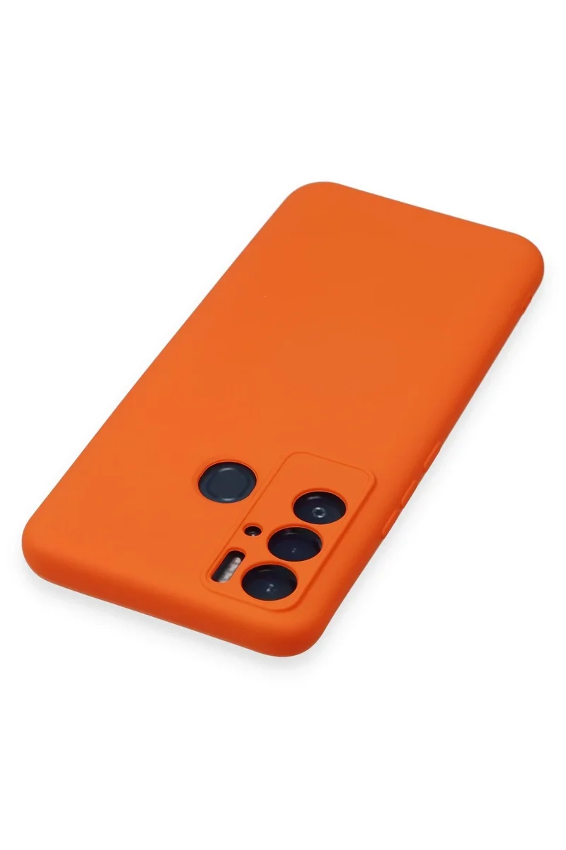 Newface Tecno Pova Neo Kılıf Nano içi Kadife Silikon - Turuncu