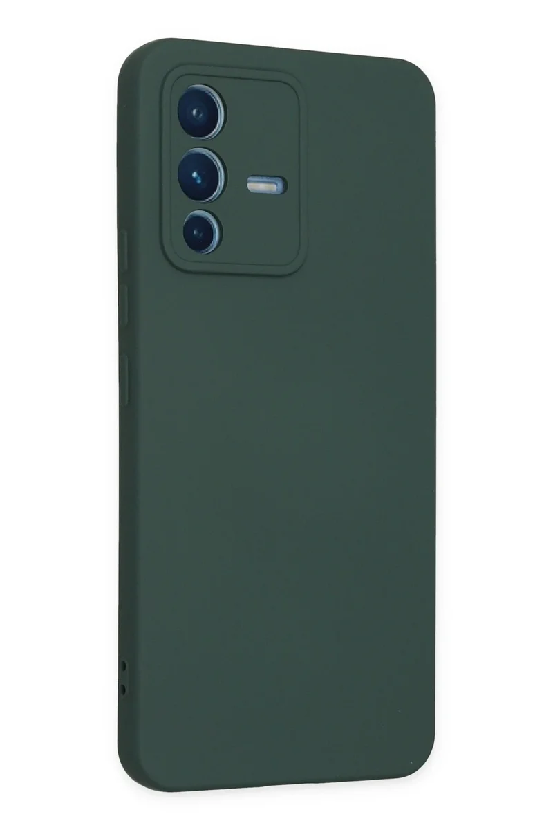 Newface Vivo V23 5G Kılıf Nano içi Kadife Silikon - Koyu Yeşil
