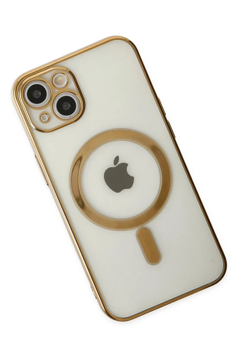 Newface iPhone 14 Plus Kılıf Magneticsafe Lazer Silikon - Gold