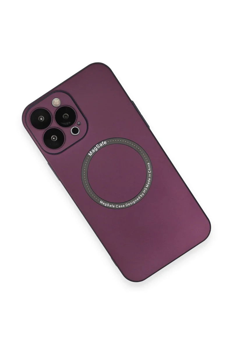 Newface iPhone 14 Pro Kılıf Jack Magneticsafe Lens Silikon - Mürdüm