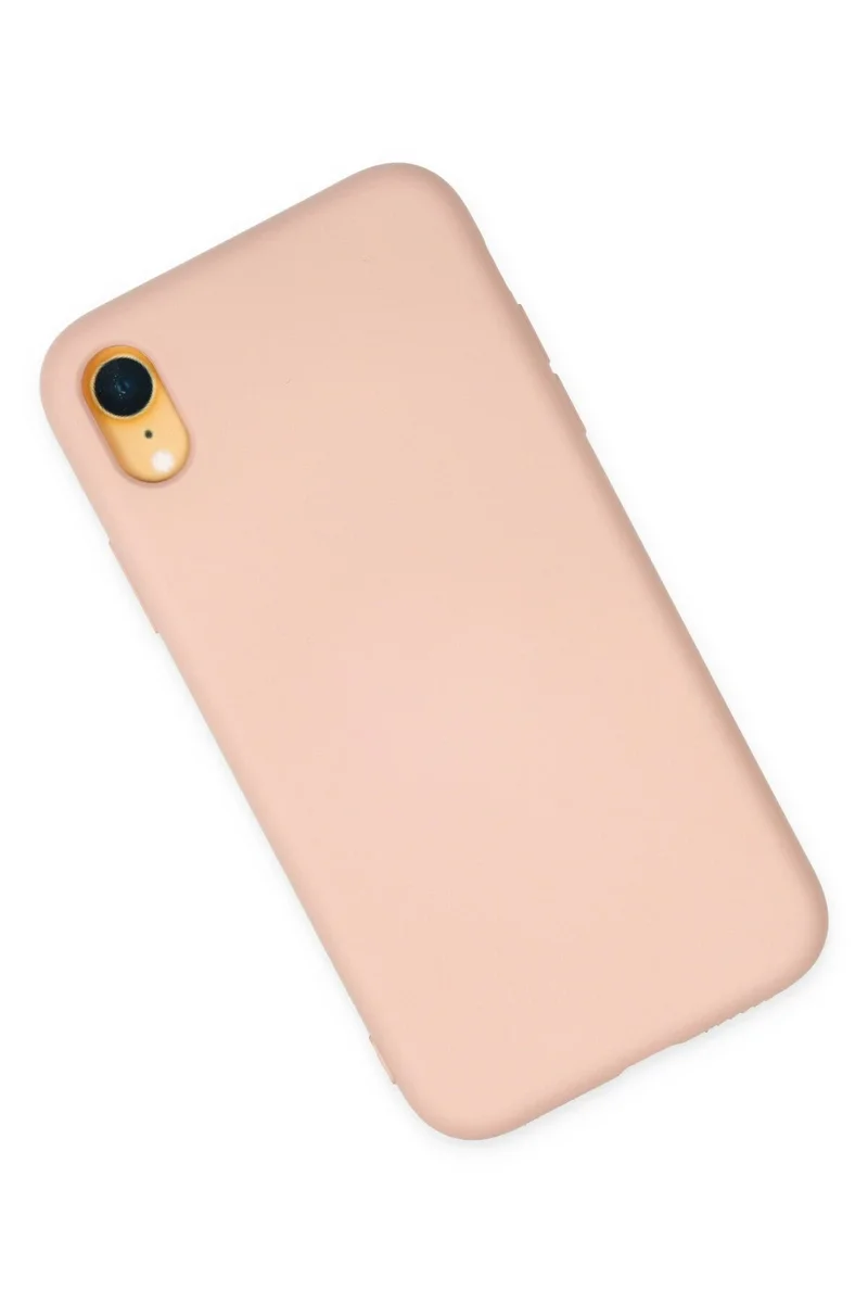 Newface iPhone XR Kılıf Nano içi Kadife Silikon - Pudra