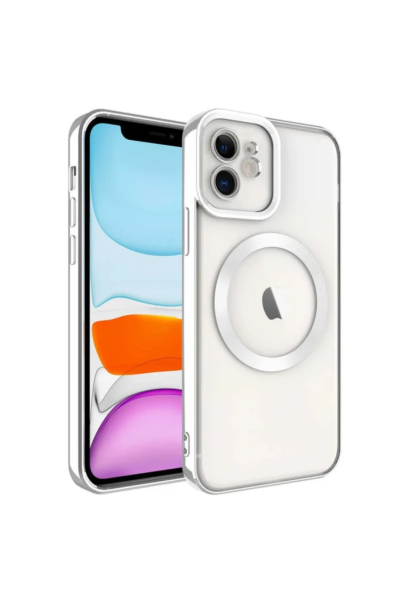 Newface iPhone 11 Kılıf Kross Magneticsafe Kapak - Gümüş