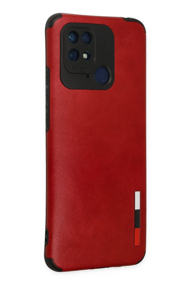 Newface Xiaomi Redmi 10C Kılıf Loop Deri Silikon - Kırmızı