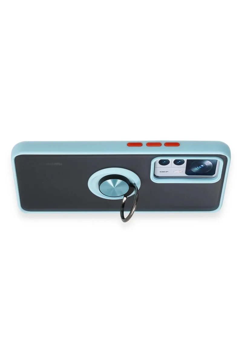 Newface Xiaomi Mi 12T Pro Kılıf Montreal Yüzüklü Silikon Kapak - Buz Mavi