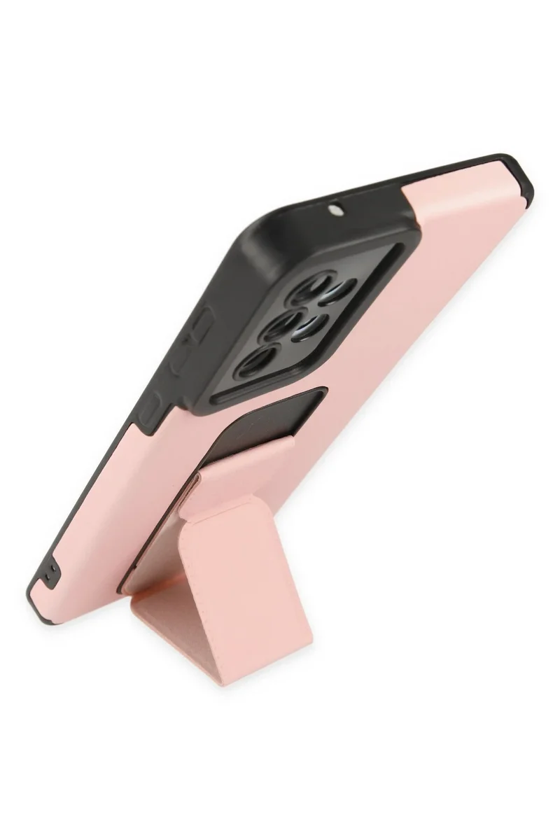 Newface Samsung Galaxy A33 5G Kılıf Mega Standlı Silikon - Pudra