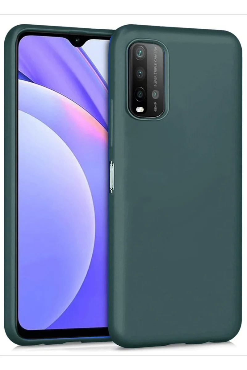 Newface Xiaomi Redmi 9T Kılıf Nano içi Kadife Silikon - Koyu Yeşil
