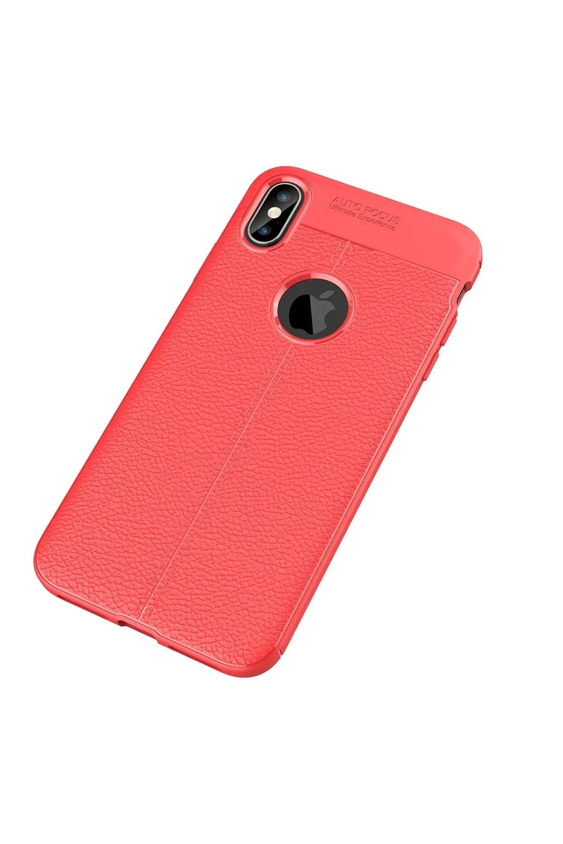 Newface iPhone X Kılıf Auto Focus Kapak - Kırmızı