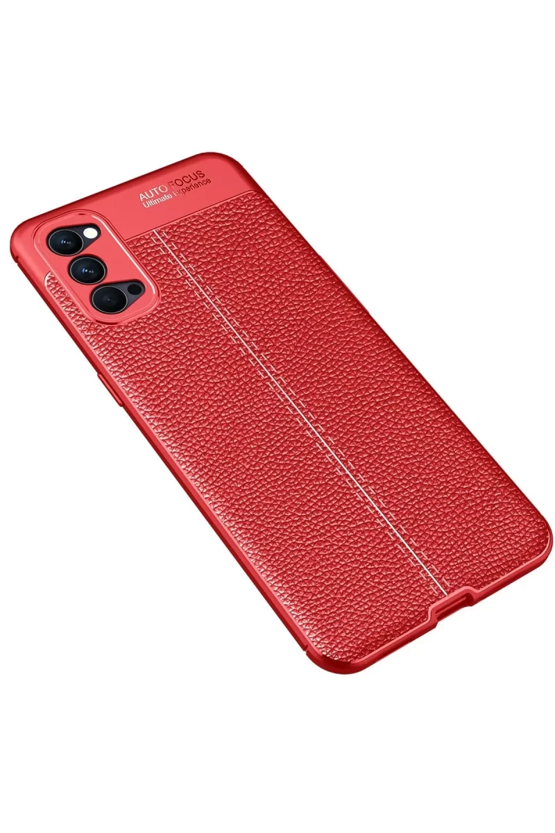 Newface Oppo Reno 4 Kılıf Auto Focus Kapak - Kırmızı