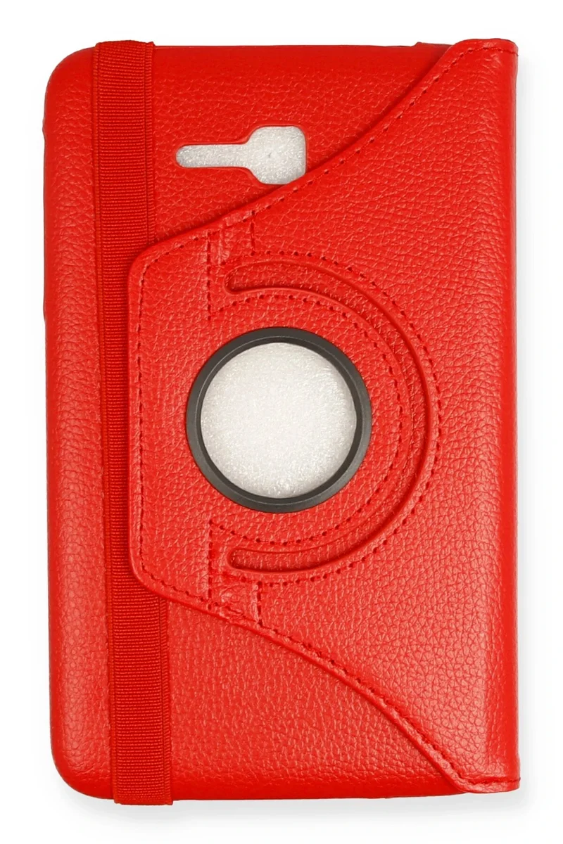 Newface Samsung Galaxy T110 / T113 Tab 3 Lite 7 Kılıf 360 Tablet Deri Kılıf - Kırmızı