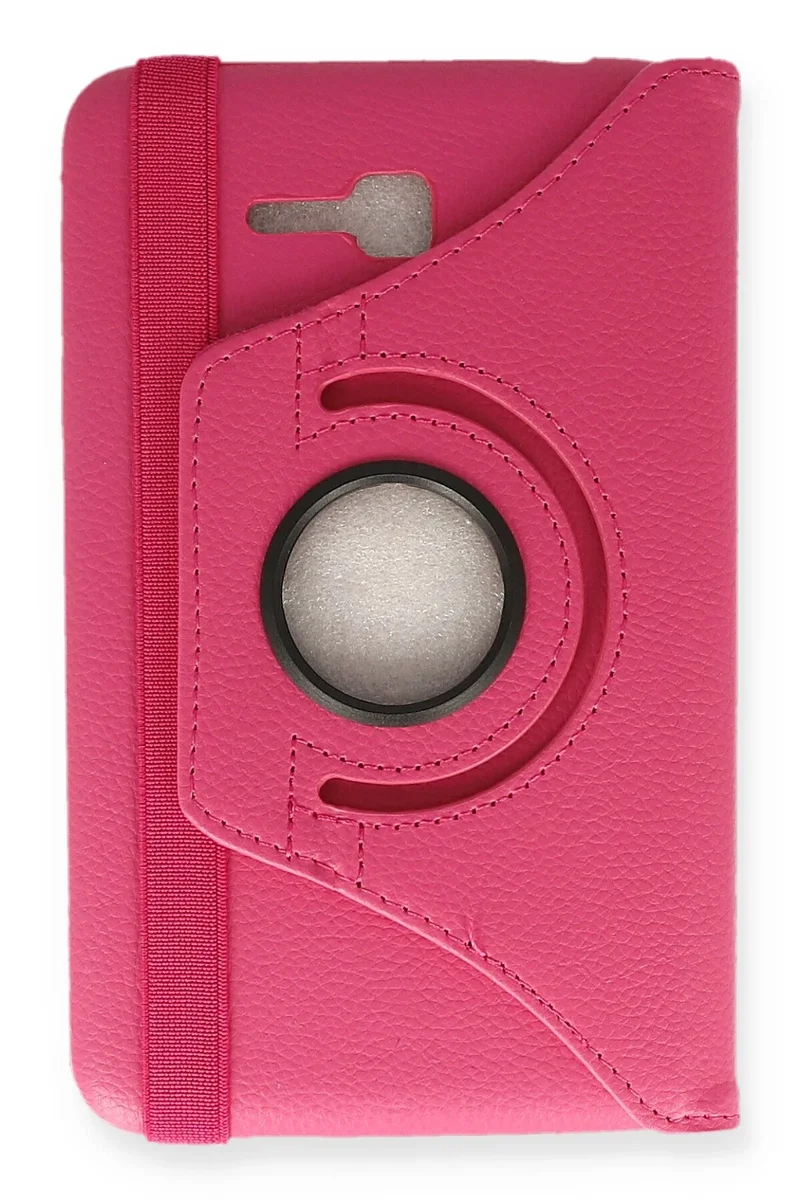 Newface Samsung Galaxy T110 / T113 Tab 3 Lite 7 Kılıf 360 Tablet Deri Kılıf - Pembe