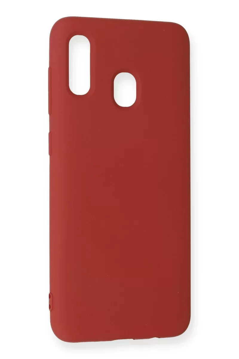 Newface Samsung Galaxy A20 Kılıf Nano içi Kadife Silikon - Kırmızı