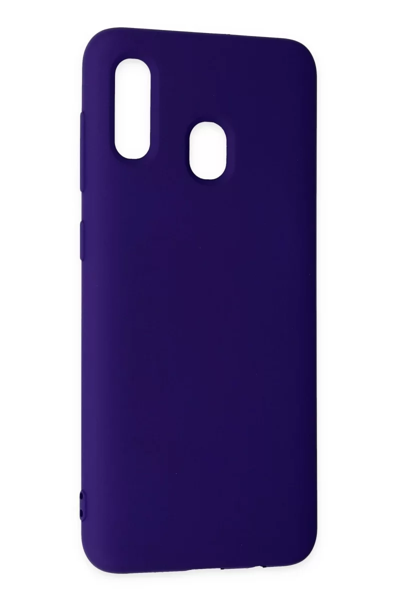 Newface Samsung Galaxy A20 Kılıf Nano içi Kadife Silikon - Mor