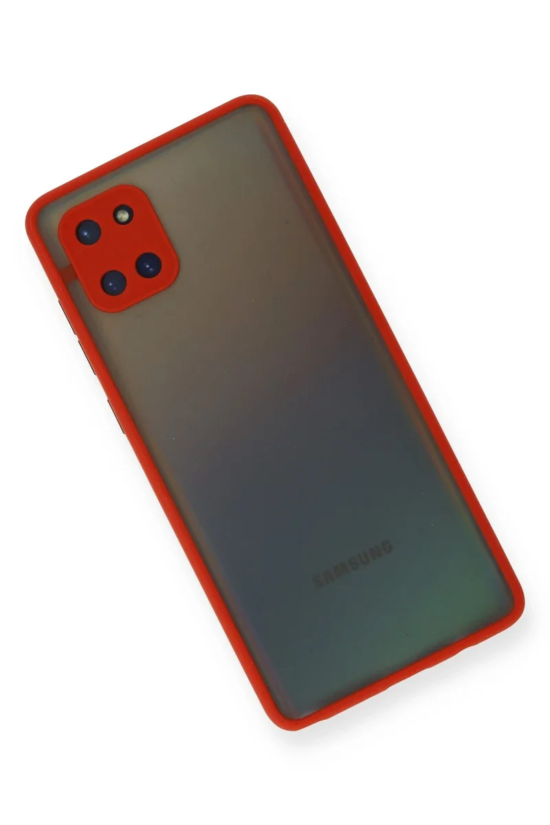 Newface Samsung Galaxy A81 / Note 10 Lite Kılıf Montreal Silikon Kapak - Kırmızı