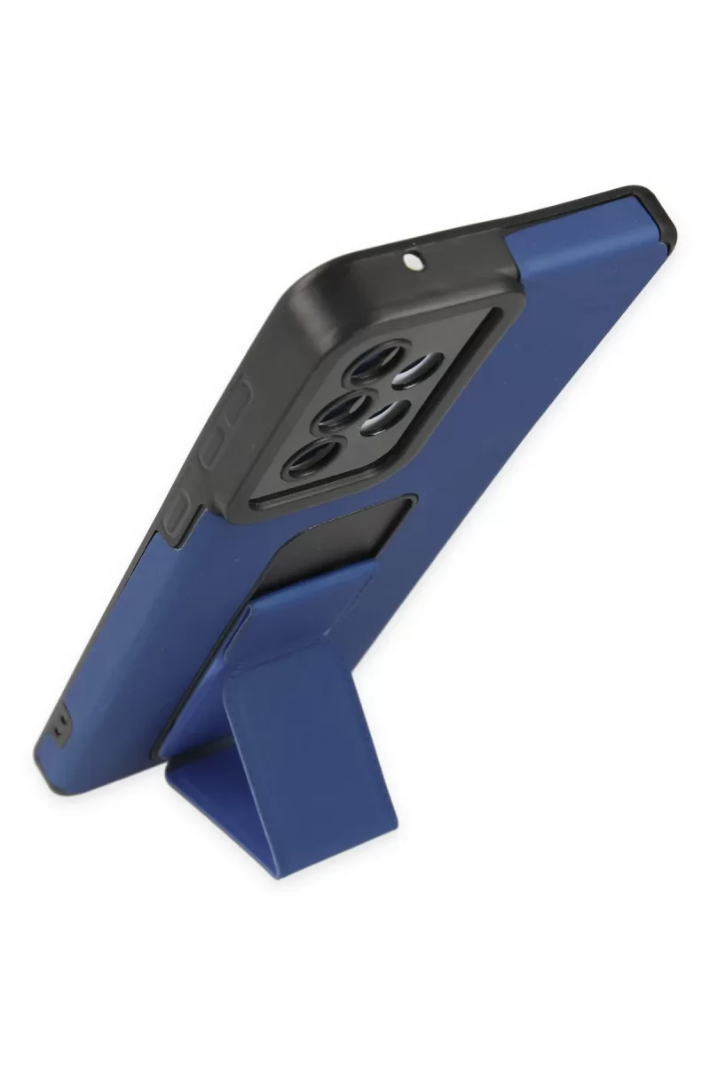 Newface Samsung Galaxy A33 5G Kılıf Mega Standlı Silikon - Mavi