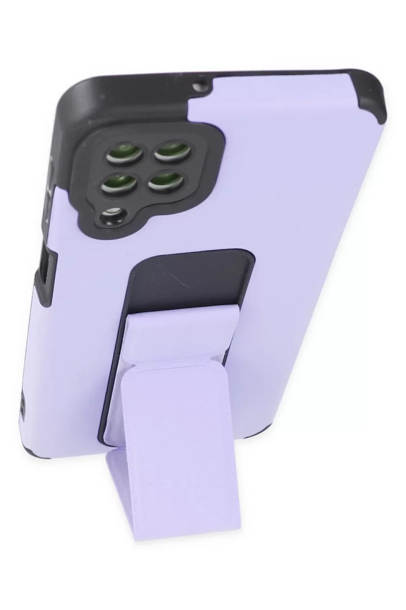 Newface Samsung Galaxy A22 Kılıf Mega Standlı Silikon - Lila