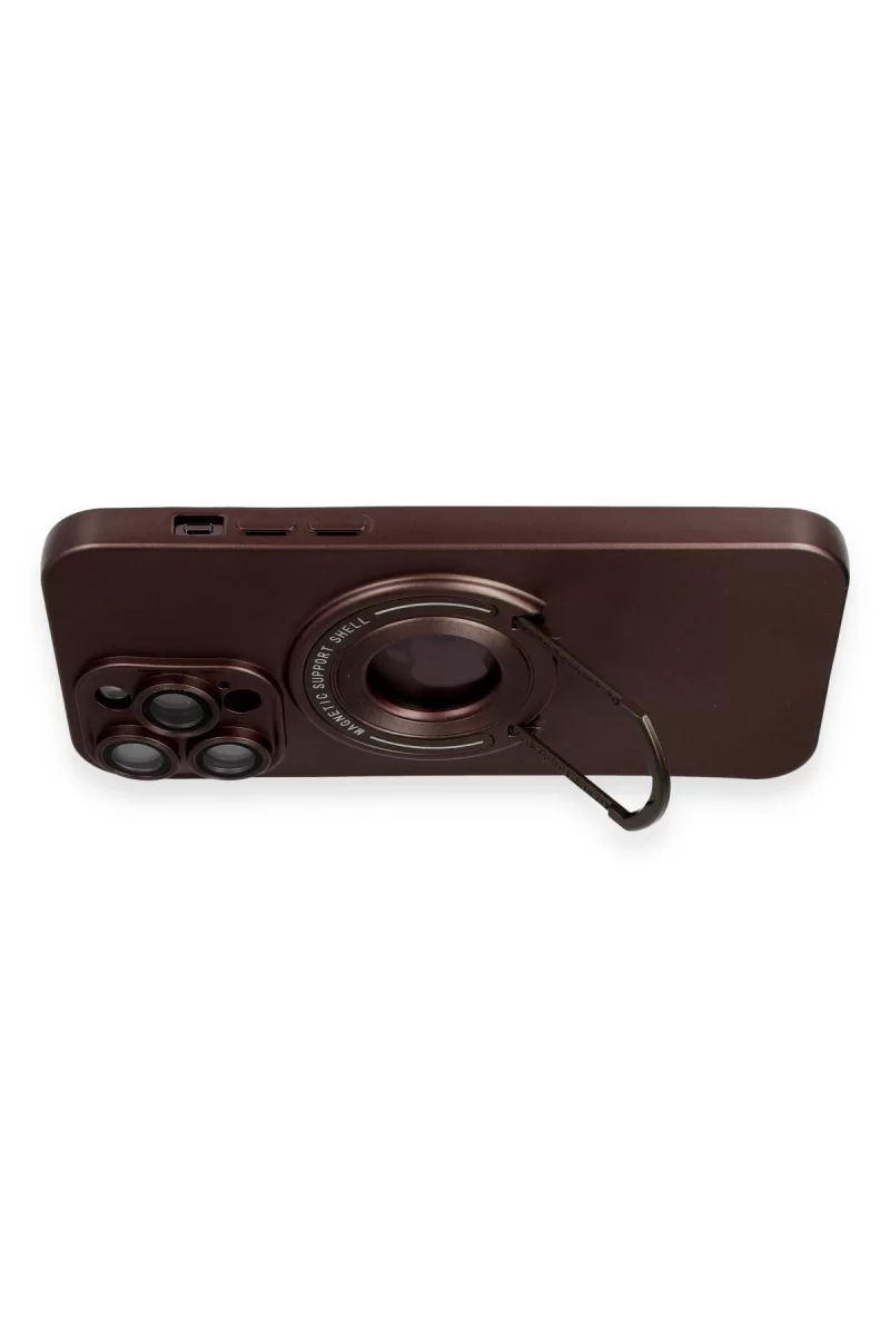 Newface iPhone 13 Pro Max Kılıf Lukka Magneticsafe Kapak - Kahverengi